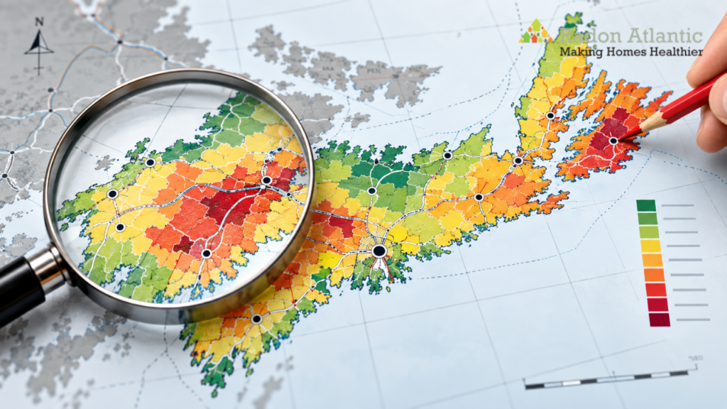 Nova Scotia radon map showing radon risk areas